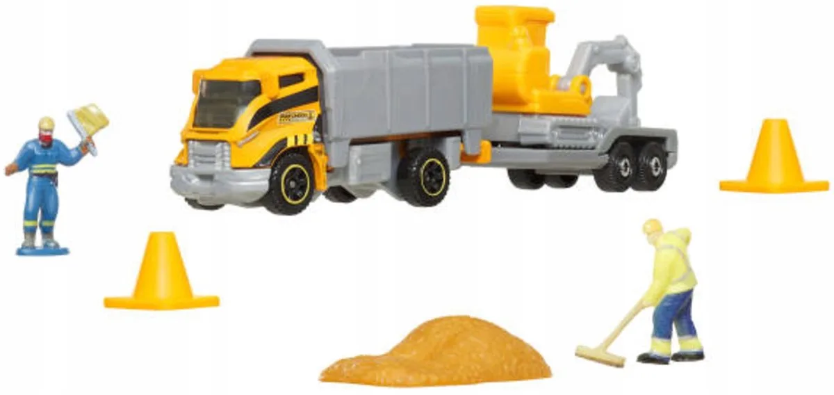 Bouwvoertuigen Set met Accessoires fra Matchbox i Gul – produktbillede