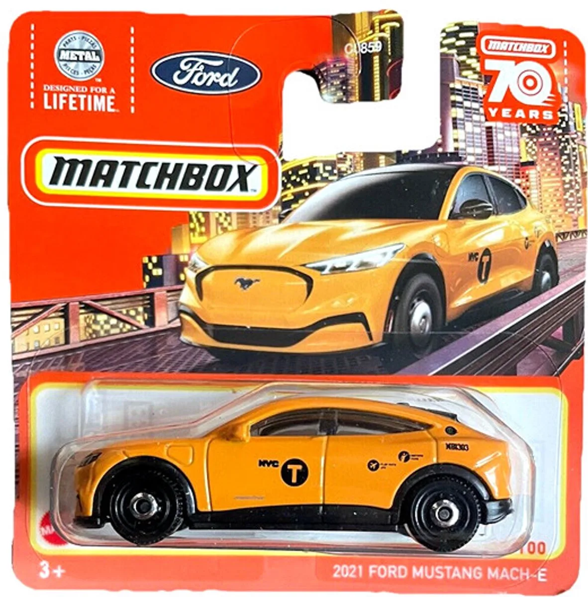 FORD MUSTANG MACH-E 22/100 1:64 TAXI de Matchbox en Orange – photo du produit