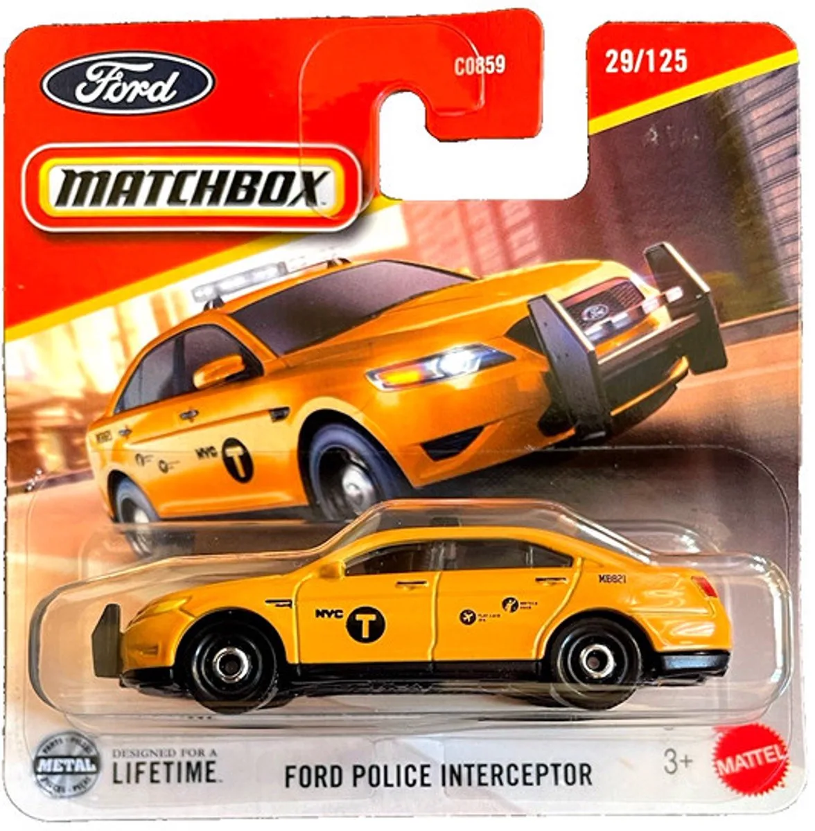 FORD POLICE INTERCEPTOR 29-125 YELLOW NYC TAXI NYC 1:64 METAL von Matchbox in Yellow cab nyc – Produktfoto