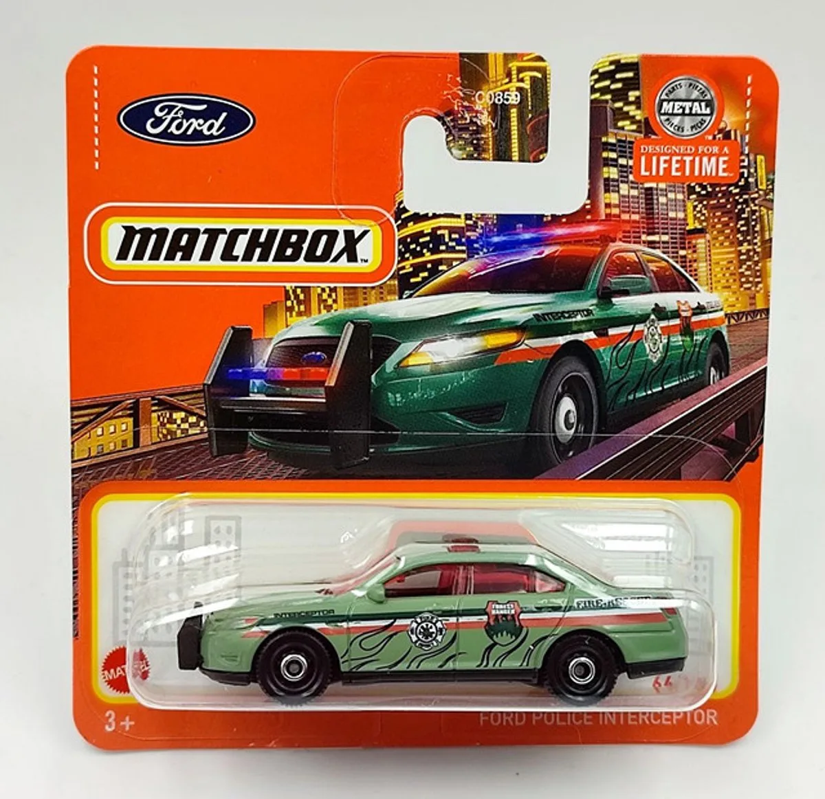 FORD POLICE RANGER INTERCEPTOR 64/125 (1:64) GREEN SHORT CARD 2024 de Matchbox en Forest green – photo du produit