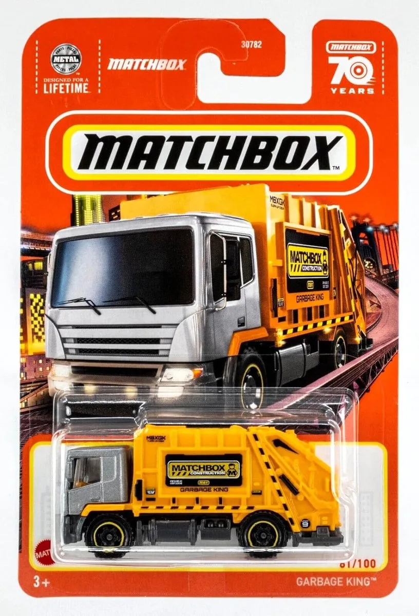 GRABAGE KING 61-100 YELLOW GREY (1:64) van Matchbox in Geel, Grijs – productfoto