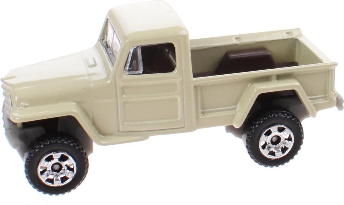 Jeep Pickup 4x4 Metal 6,5 Cm Schaal 1:64 von Matchbox in Beige – Produktfoto
