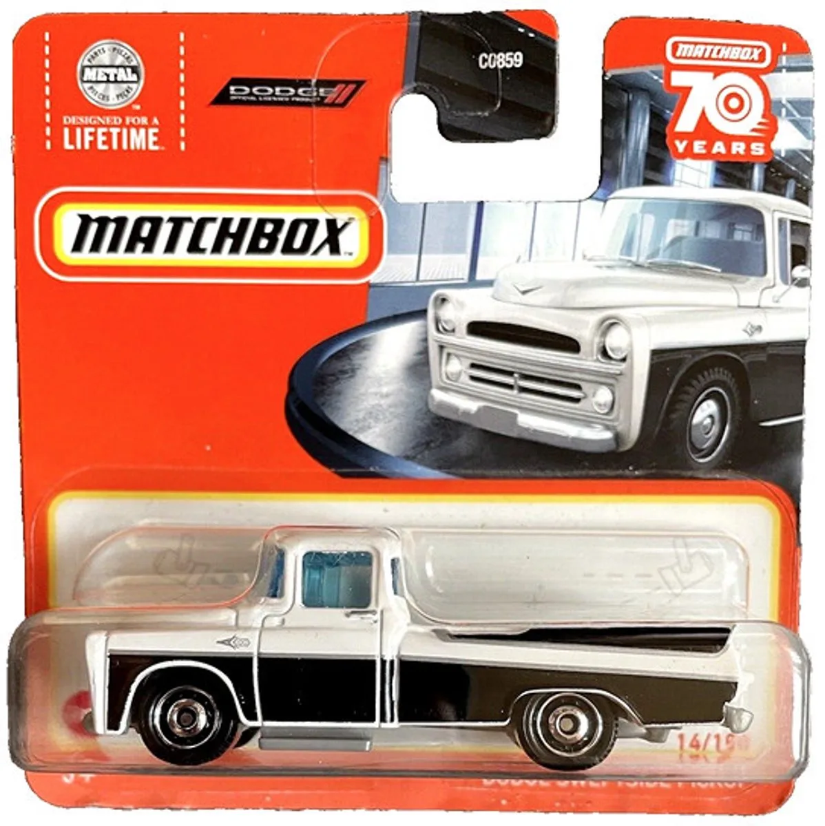 MATCHBOX 1957 DODGE SWEPTSIDE PICKUP BLACK-WHITE 14/100 1:64 HLD38-LA10 de Matchbox en Black white – photo du produit