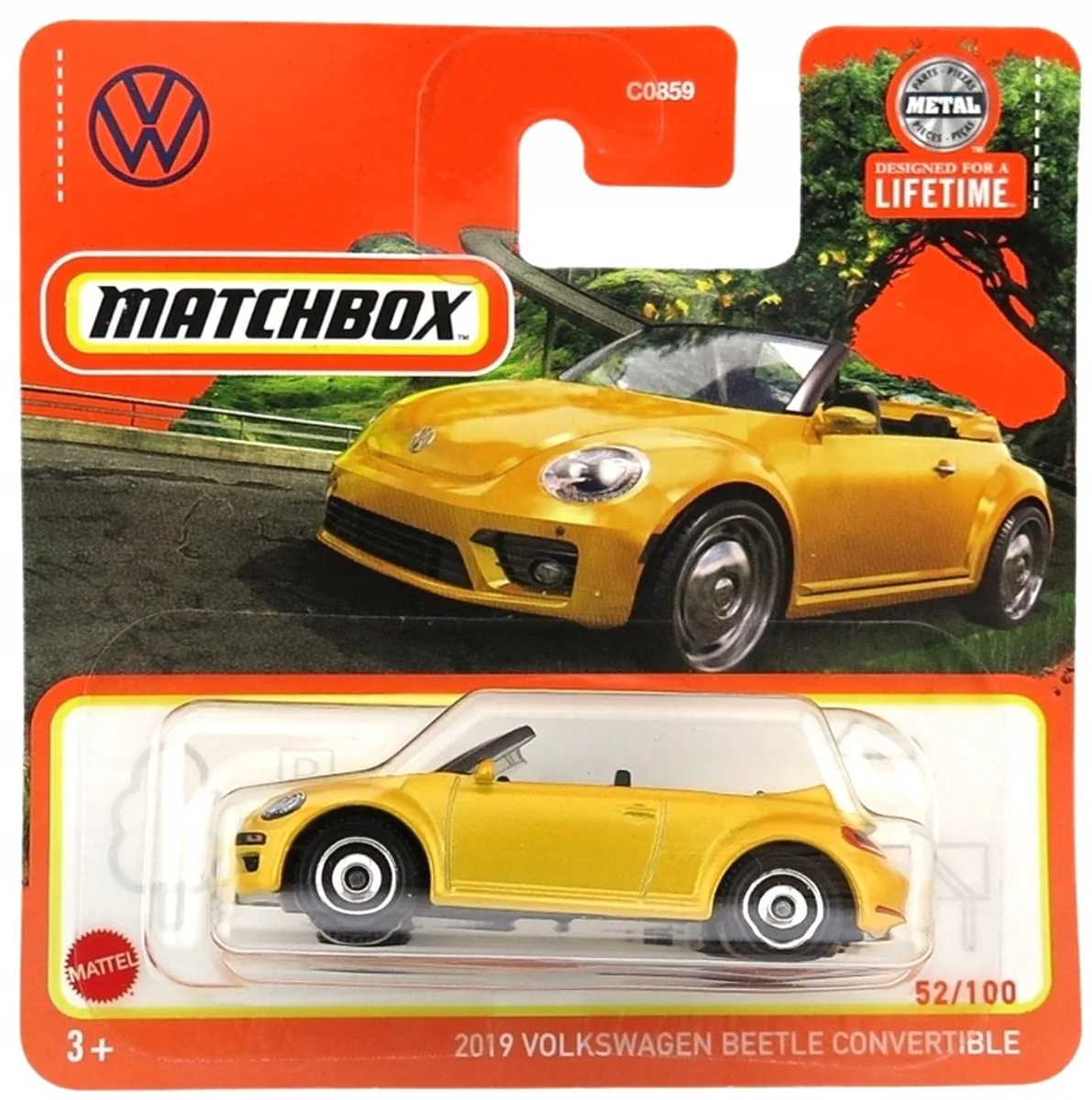 Matchbox 2019 Volkswagen Kever Cabrio - 1:64 de Matchbox en Jaune – photo du produit