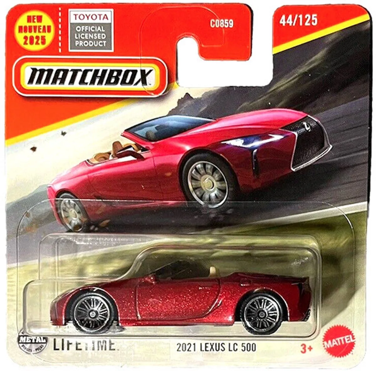 MATCHBOX 2021 LEXUS LC 500 44-125 (JBR13) 1:64 METAL 2025 SHORT CARD de Matchbox en Racing red – photo du produit