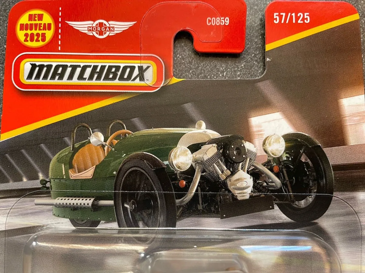MATCHBOX 2021 MORGAN 3 WHEELER 57-125 1:64 METAL 2025 de Matchbox en British green – photo du produit
