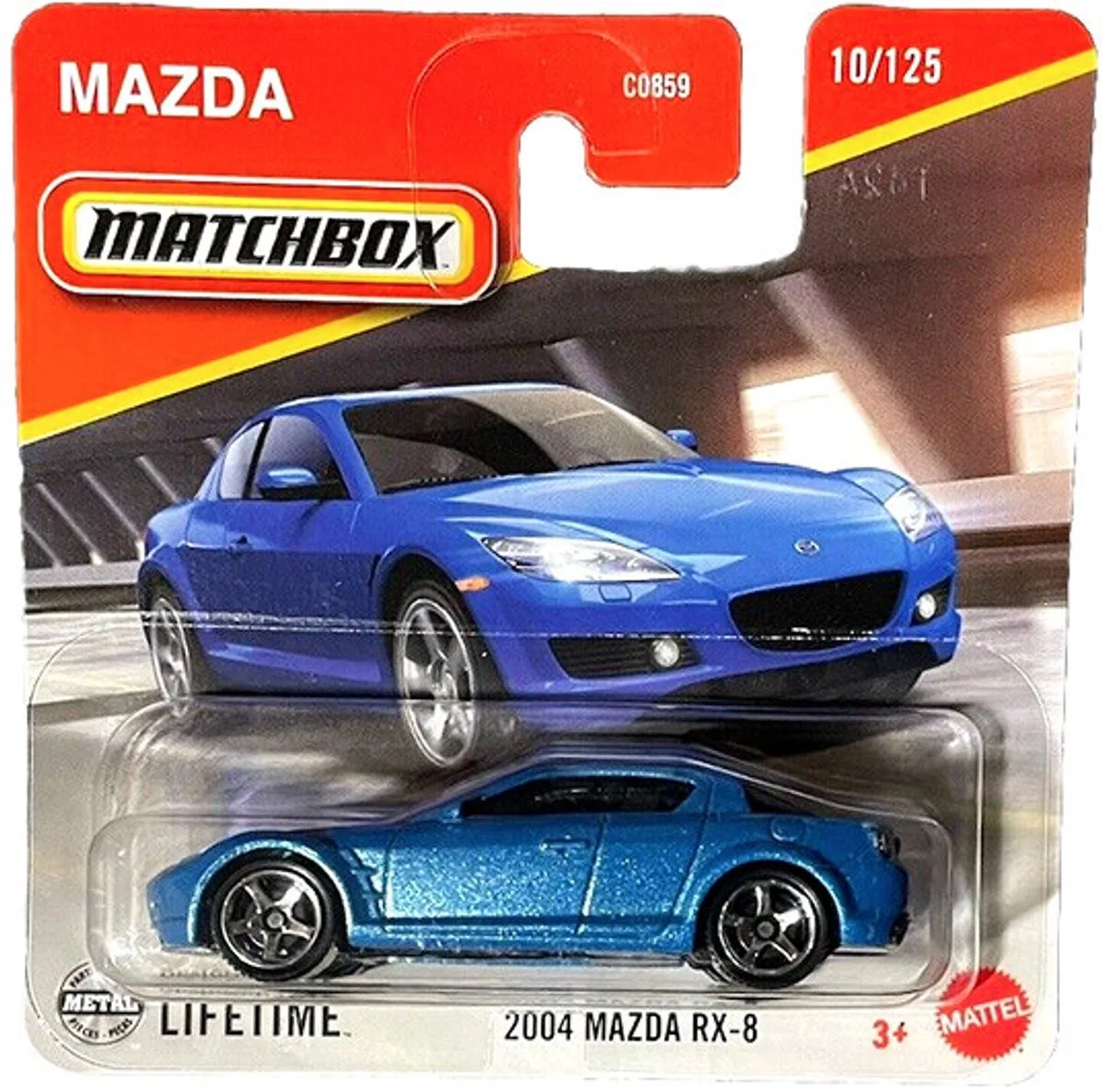 MAZDA 2004 RX-8 10/125 1:64 (10-125) van Matchbox in Blue metalic – productfoto