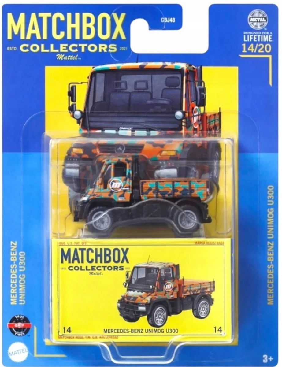 Mercedes-Benz Unimog U300 Metaal Speelgoedauto fra Matchbox – produktbillede