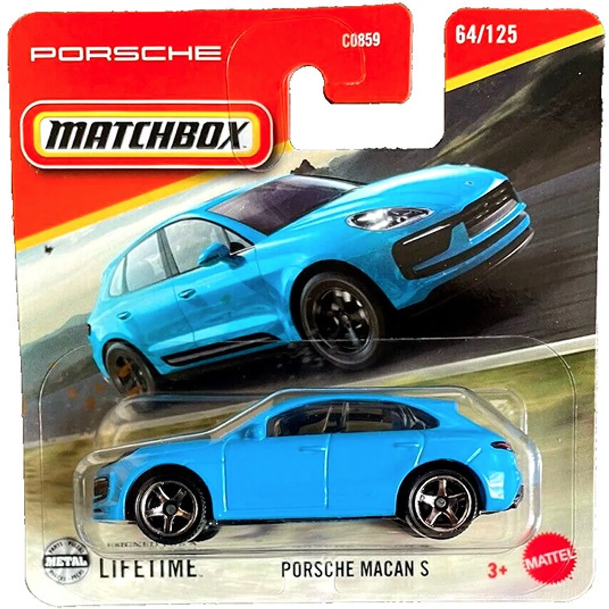 PORSCHE MACAN S 64/125 (1:64) från Matchbox i Miami blue – produktbild