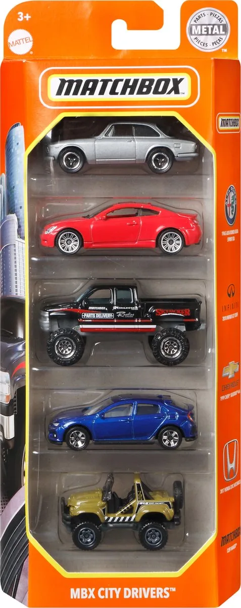 Set met 5 auto's - Raceauto's - speelgoedauto de Matchbox – photo du produit