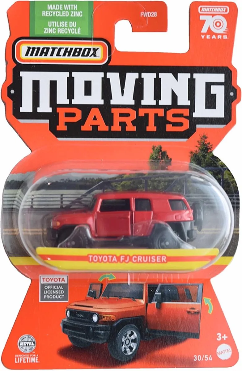 TOYOTA FJ CRUISER BLACK/RED 30/54 1:64 LONG CARD 70 YEARS MATCHBOX van Matchbox in Black red – productfoto