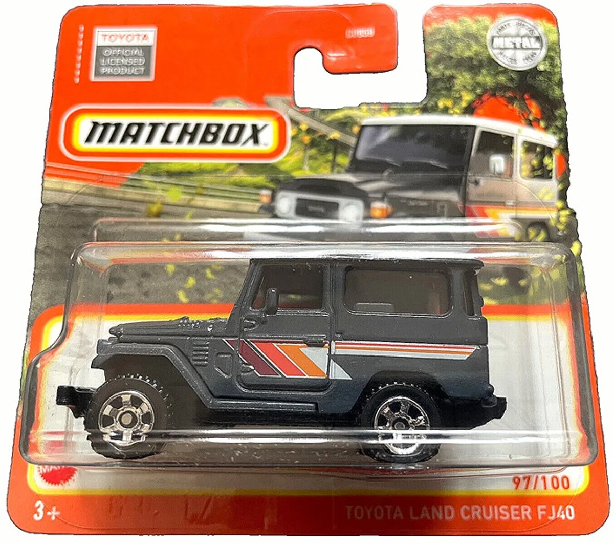 TOYOTA LAND CRUISER FJ40 1:64 97/100 SHORT CARD METAL van Matchbox in Old grey – productfoto