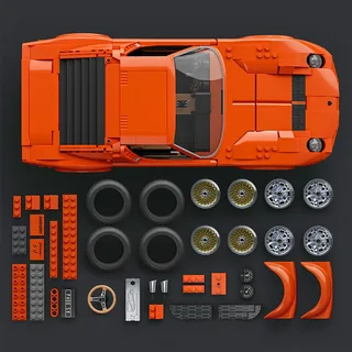 Spel MATTEL Hot Wheels Brick Shop Lamborghini Miura P400 SV van Mattel Games – productfoto 4 van 6