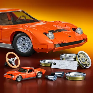 Spel MATTEL Hot Wheels Brick Shop Lamborghini Miura P400 SV van Mattel Games – productfoto 5 van 6