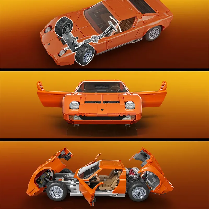Spel MATTEL Hot Wheels Brick Shop Lamborghini Miura P400 SV van Mattel Games – productfoto 6 van 6