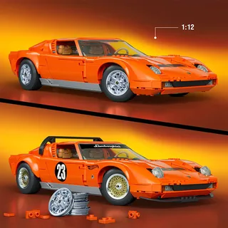Spel MATTEL Hot Wheels Brick Shop Lamborghini Miura P400 SV van Mattel Games – productfoto 3 van 6