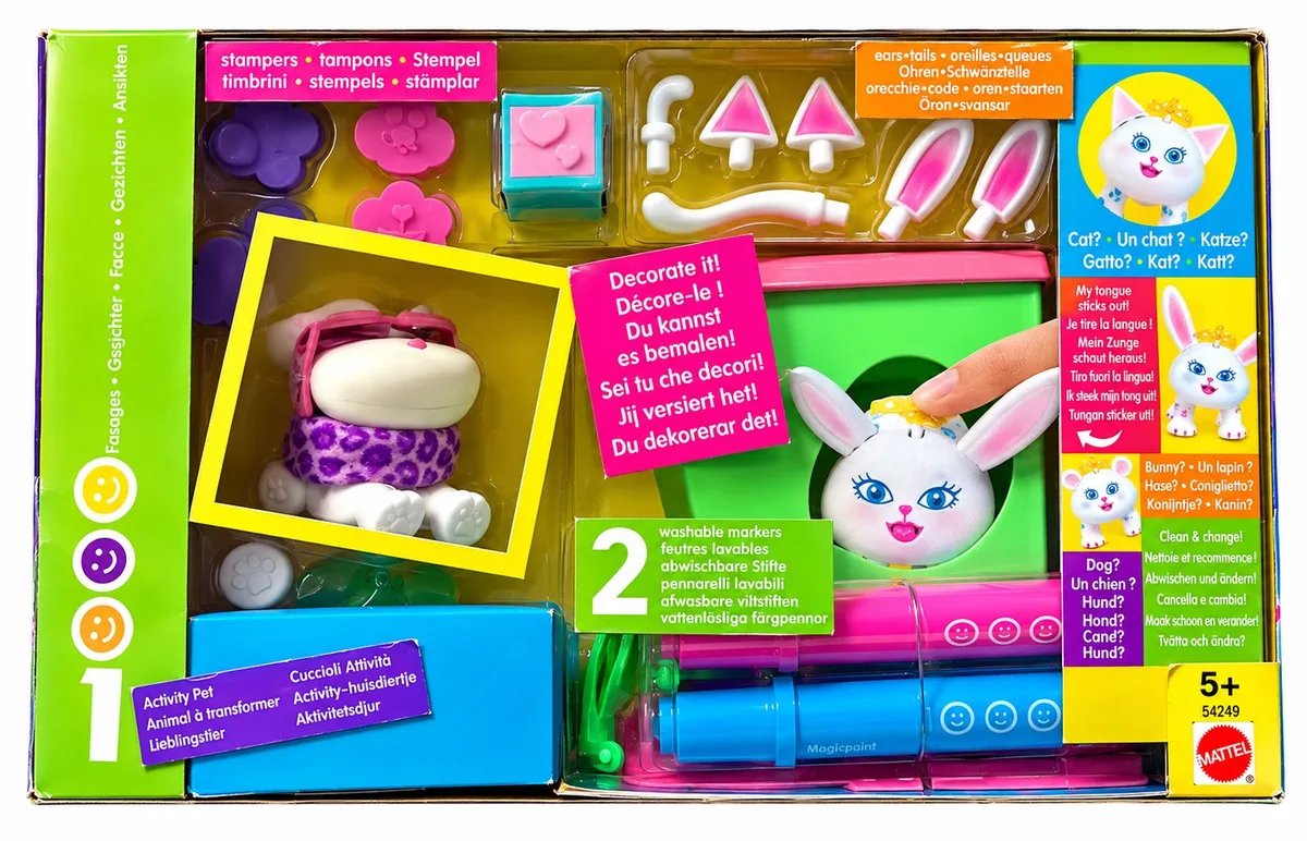 Activity huisdiertje - Jij versiert het - Herbruikbaar - Speelfiguur - Huisdier - Knutselen från Mattel i Vit – produktbild