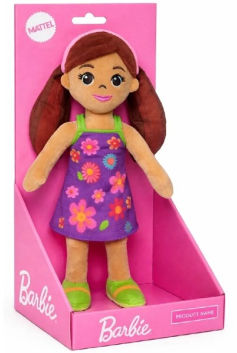 Barbie Pluche Knuffel Pop 30 cm - Speelgoed Knuffels voor Kinderen Meisjes - Barbie Girl Plush Toy - Knuffelpop Cadeau van Mattel in Flower – productfoto
