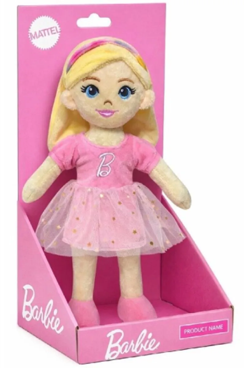 Barbie Pluche Knuffel Pop 30 cm - Speelgoed Knuffels voor Kinderen Meisjes - Barbie Girl Plush Toy - Knuffelpop Cadeau van Mattel in Glow – productfoto