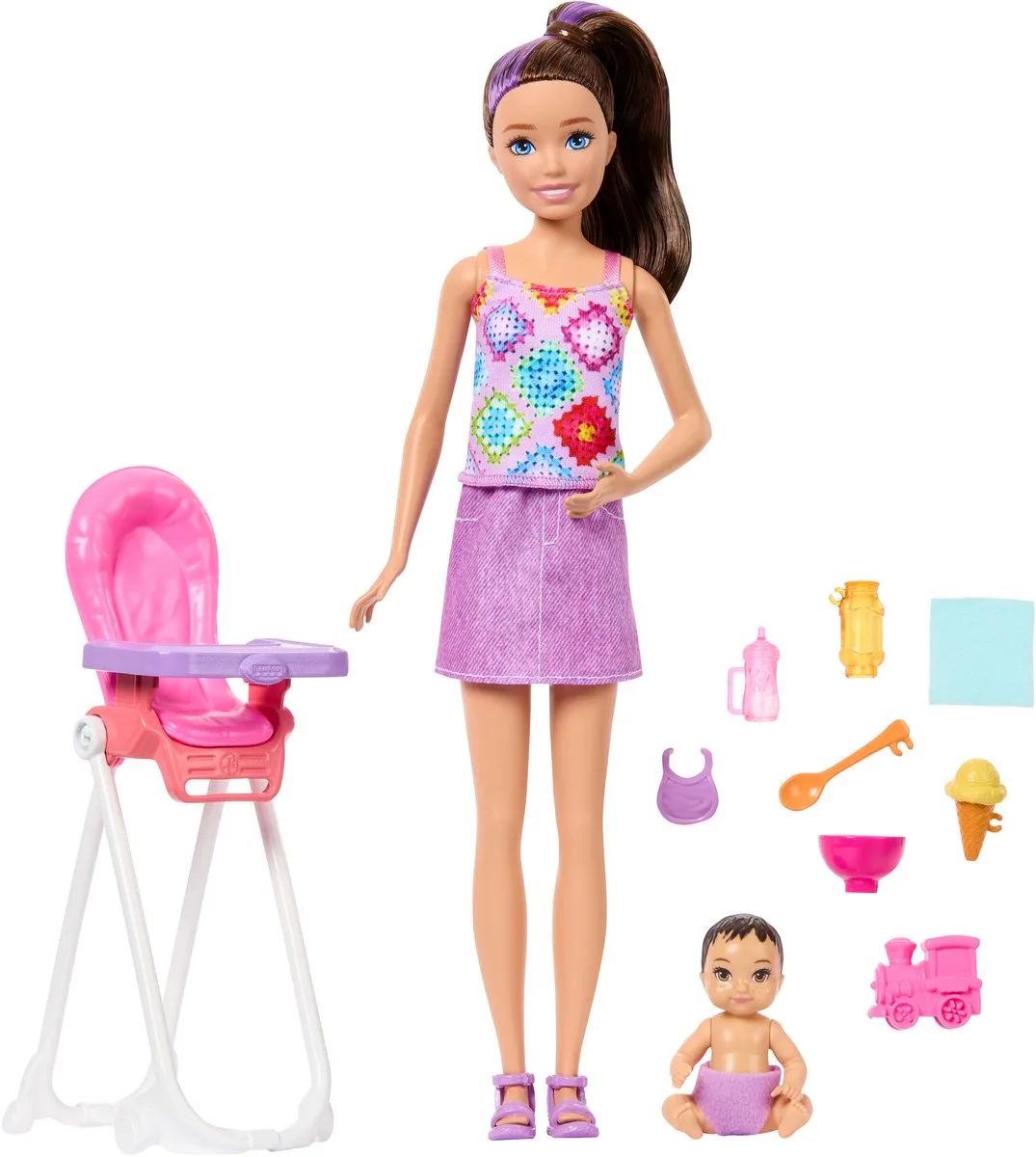 Barbie pop Skipper Babysitters Inc hoge kinderstoel speelgoed. från Mattel i Flerfärgad – produktbild