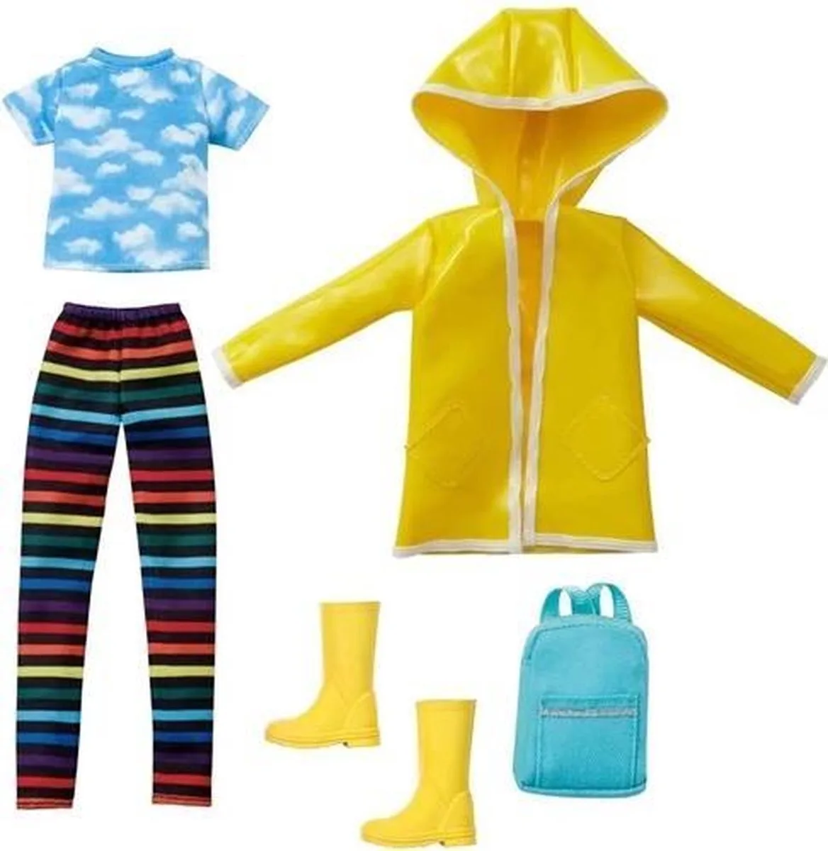 Creatable world Stylingset Regenkleding de Mattel en Geel en bonte kleuren – photo du produit
