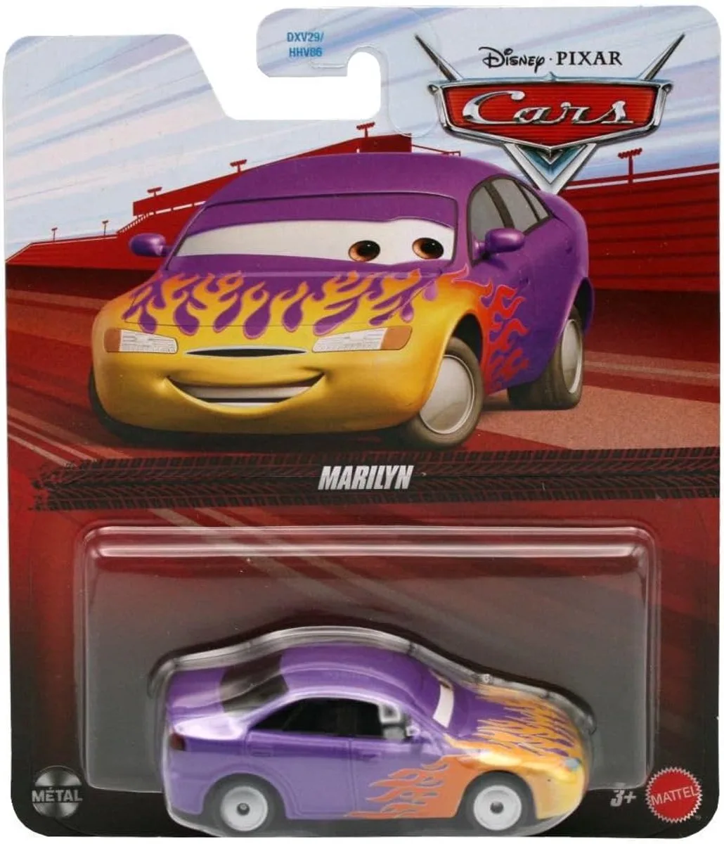 Disney Cars auto voertuig Marilyn - afmeting 7 cm schaal 1:55 fra Mattel i Flerfarvet – produktbillede