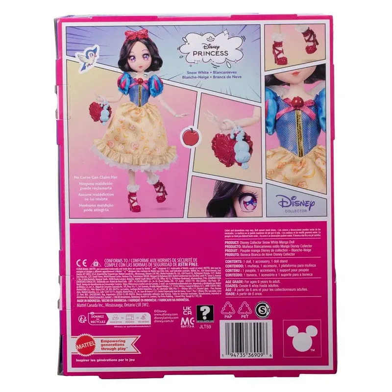Disney Collector Prinses Sneeuwwitje - Mangapop en accessoires - Beweegbaar en verzamelobject van Mattel in Snow white – productfoto 3 van 6