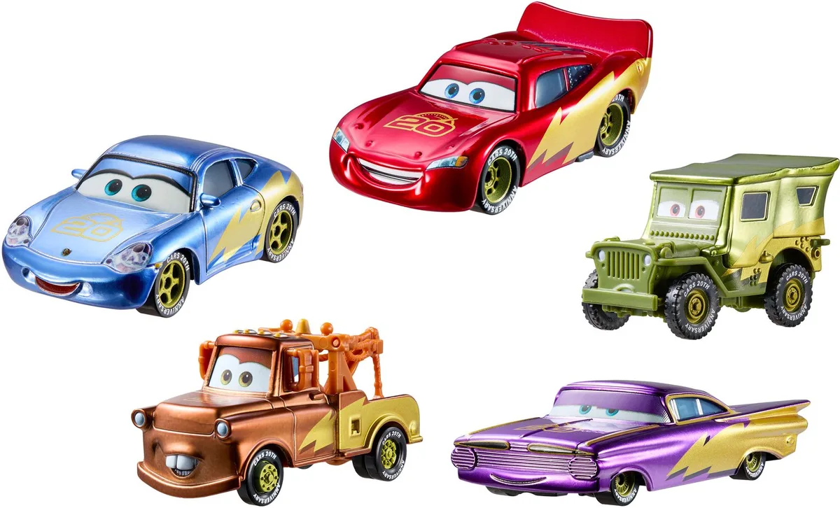 Disney en Pixar Cars Race om de 20ste Verjaardag van Radiator Springs te Vieren - Set van 5 de Mattel en Multicolore – photo du produit