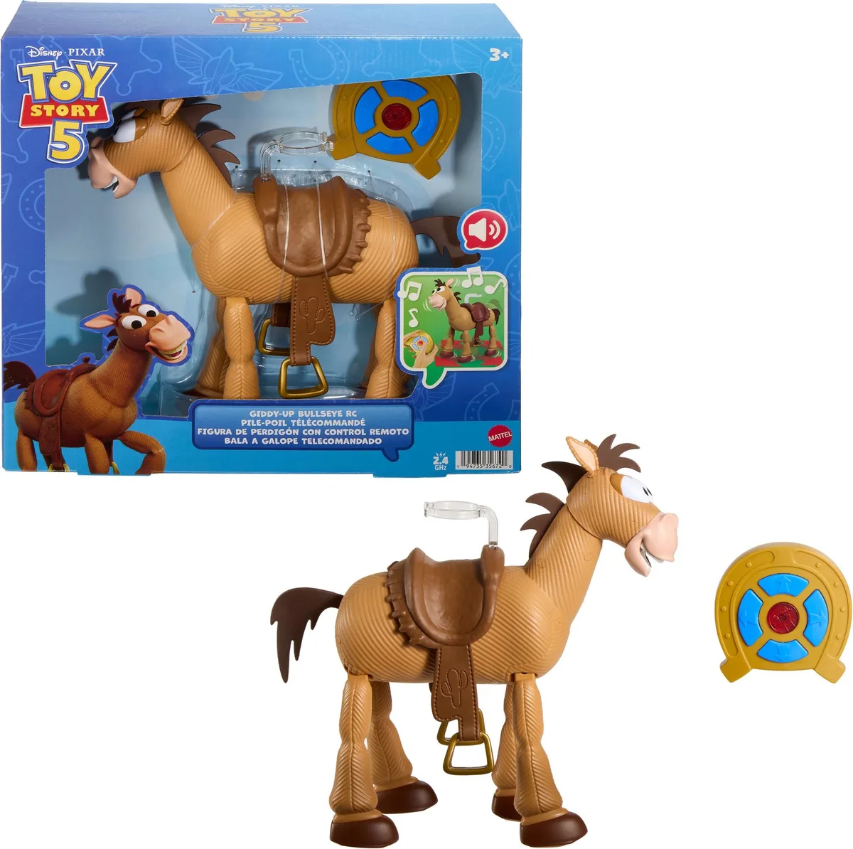 Disney en Pixar Toy Story 5 Giddy-Up Bullebeest RC - Schaal van 30,5 cm de Mattel en Multicolore – photo du produit