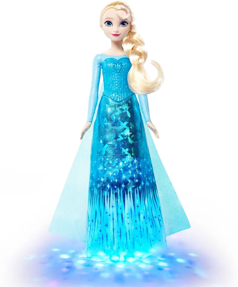 Disney Frozen Zingende Elsa modepop met lichtjes en muziek - zingt 'Let It Go' in 4 talen von Mattel in Blau – Produktfoto