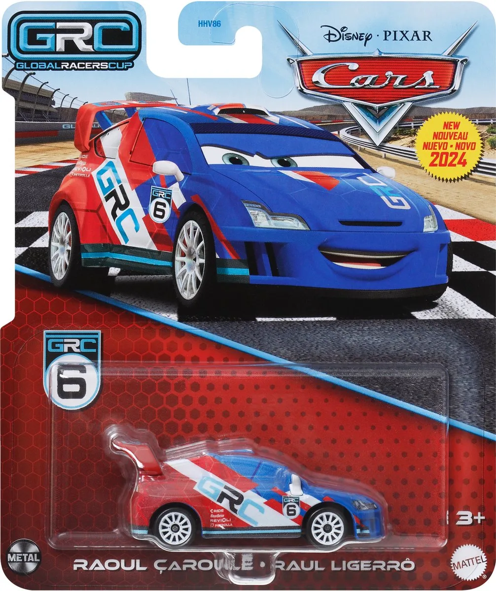 Disney Pixar Cars Disney and Pixar Cars World Grand Prix Raoul CaRoule by Mattel in Blue, Red, White – product photo