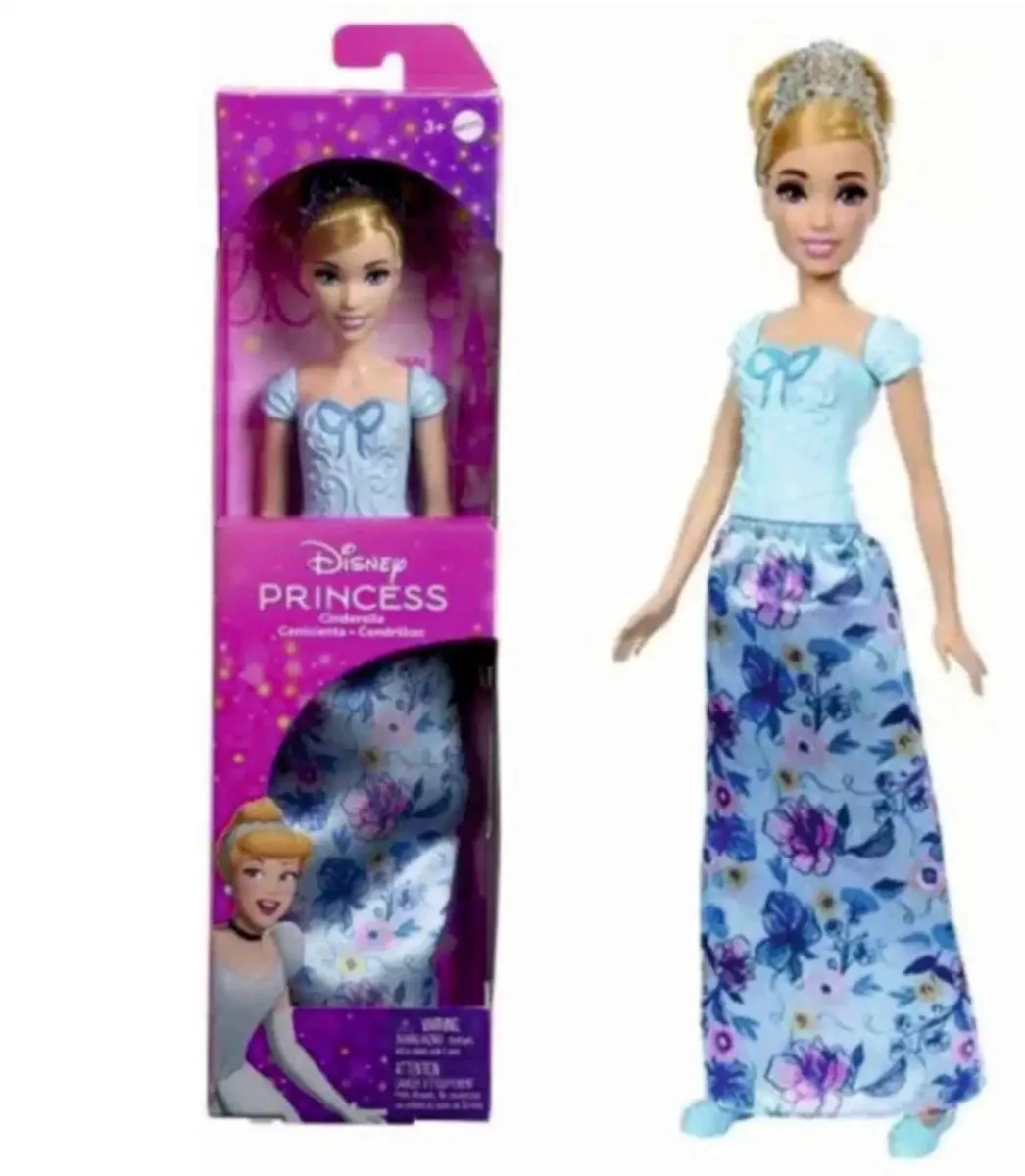 Disney Princess Assepoester pop - 28 cm groot van Mattel in Blauw – productfoto