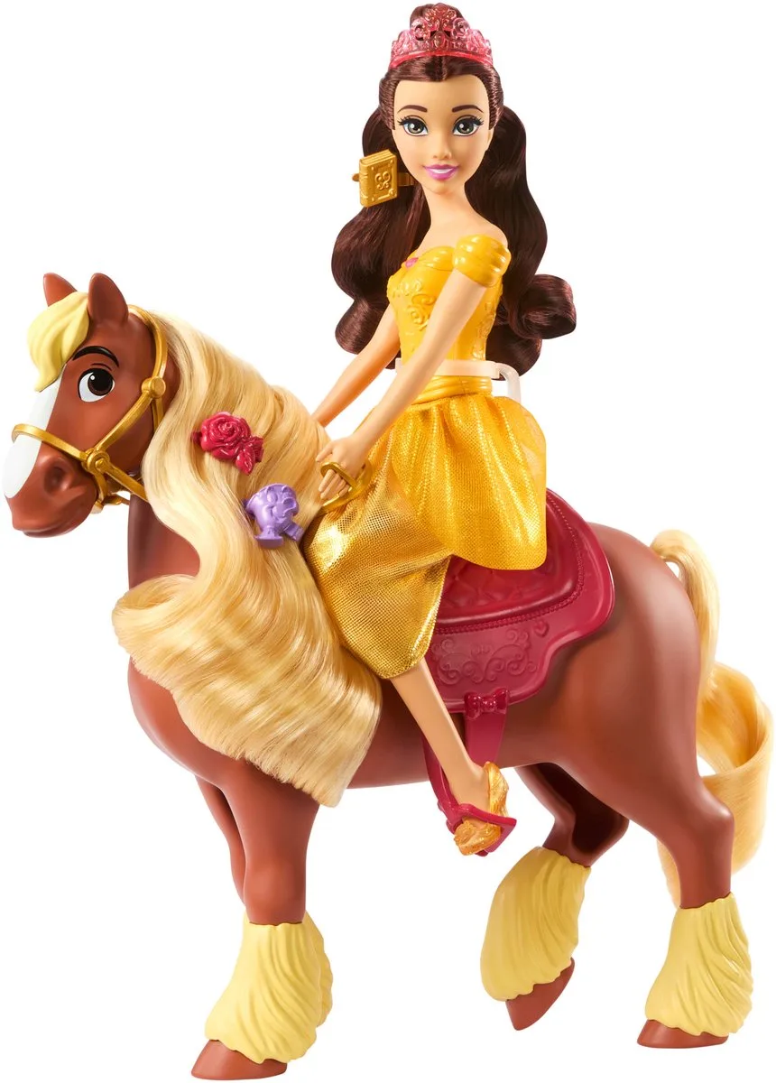 Disney Princess Belle & Philippe Doll & Horse van Mattel in Meerkleurig – productfoto