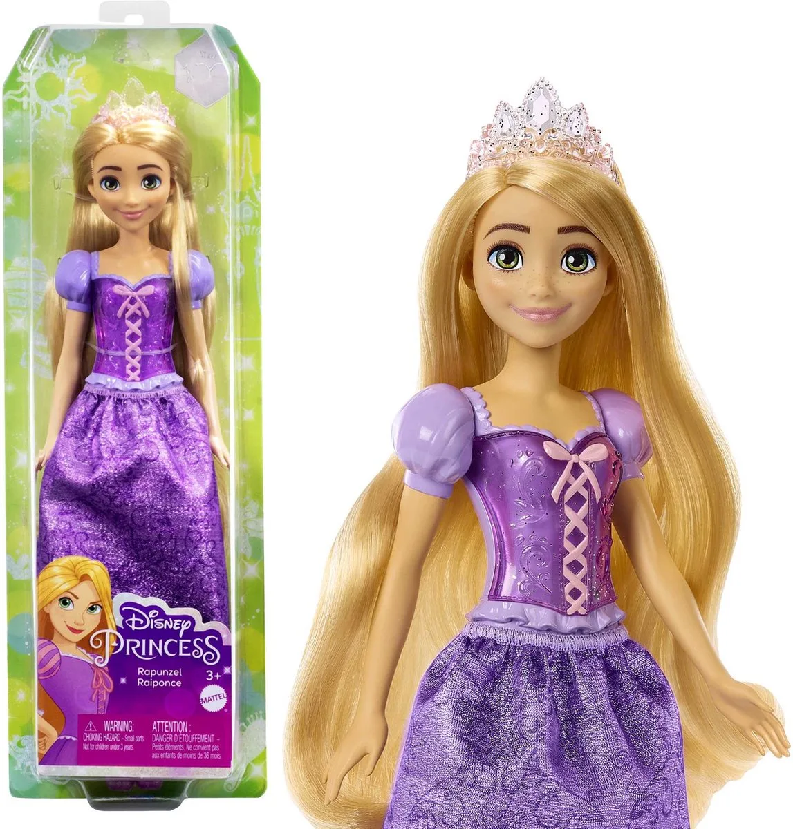 Disney Princess, Prinzessinnenpuppe, Prinzessin von Mattel in Rapunzel – Produktfoto