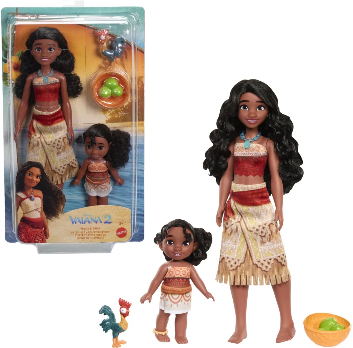 Disney Moana Pakke Med 2 Dukker fra Mattel i Flerfarvet – produktbillede