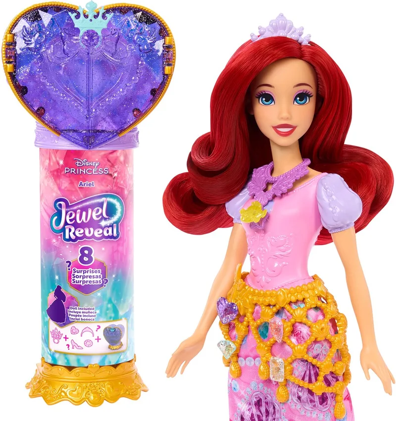 Disney Prinses Jewel Reveal - Ariël modepop met 8 verrassingen de Mattel en Ariel – photo du produit
