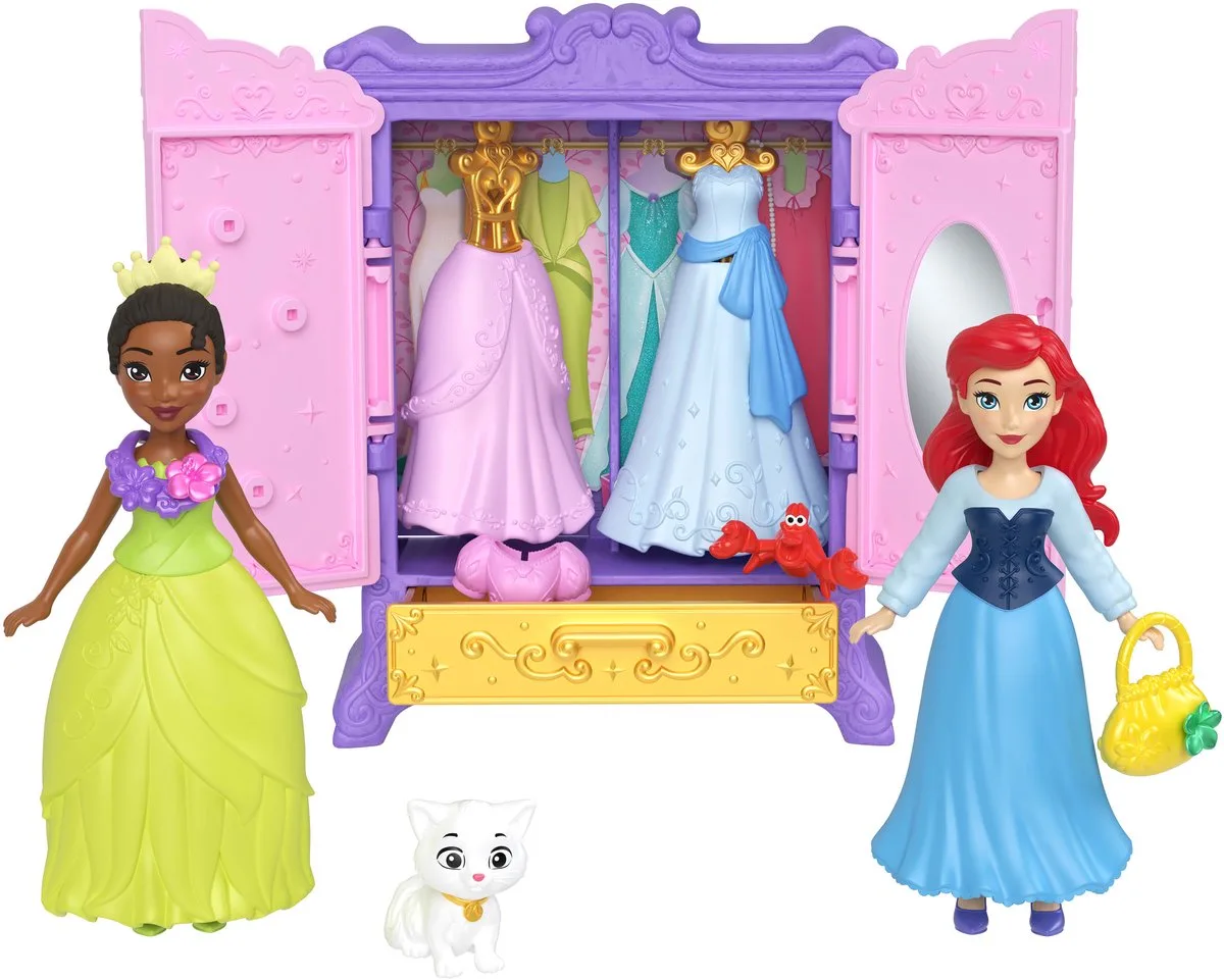 Disney Prinses Koninklijke Kledingkast, Set met 2 Kleine Poppen by Mattel in Multicolour – product photo