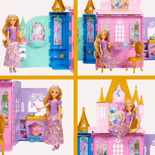 Disney Prinses Rapunzel Pop en Close & Carry Kasteel Speelset - Met 5 speelgebieden en 20 accessoires från Mattel i Flerfärgad – produktbild 5 av 6