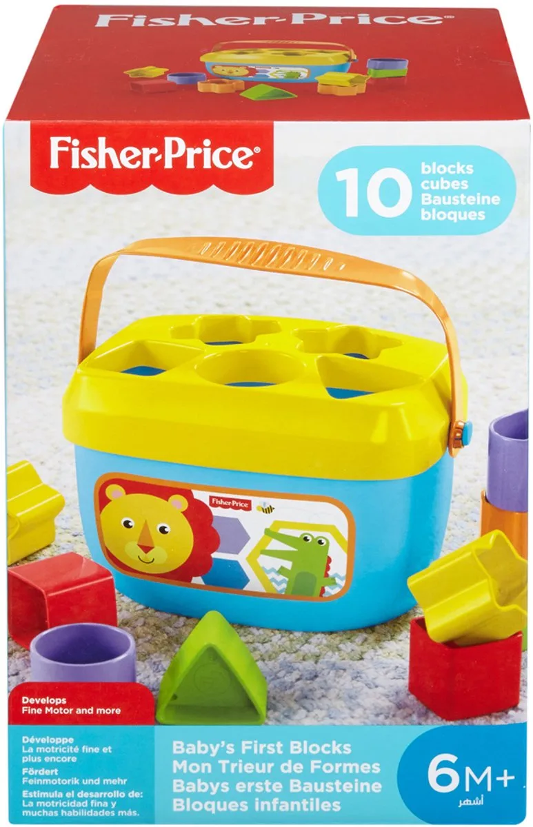 Fisher Price - Baby’s eerste blokken - Houten sorteerspeelgoed van Mattel in Meerkleurig – productfoto