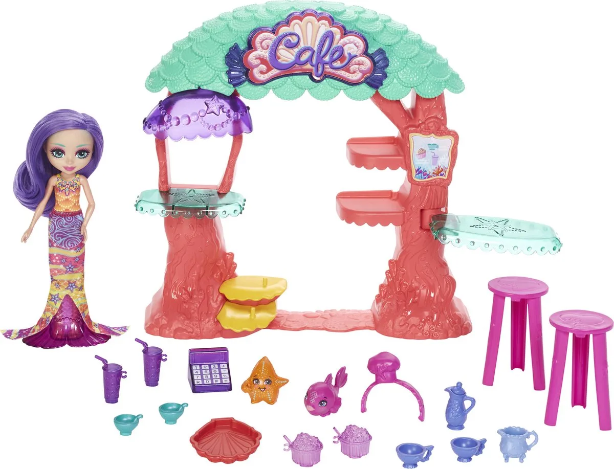 Games, Enchantimals Ocean Kingdom Onderzeeboot Café met Martina Zeemeermin Minipop, Veelkleurig by Mattel in Multicolour – product photo