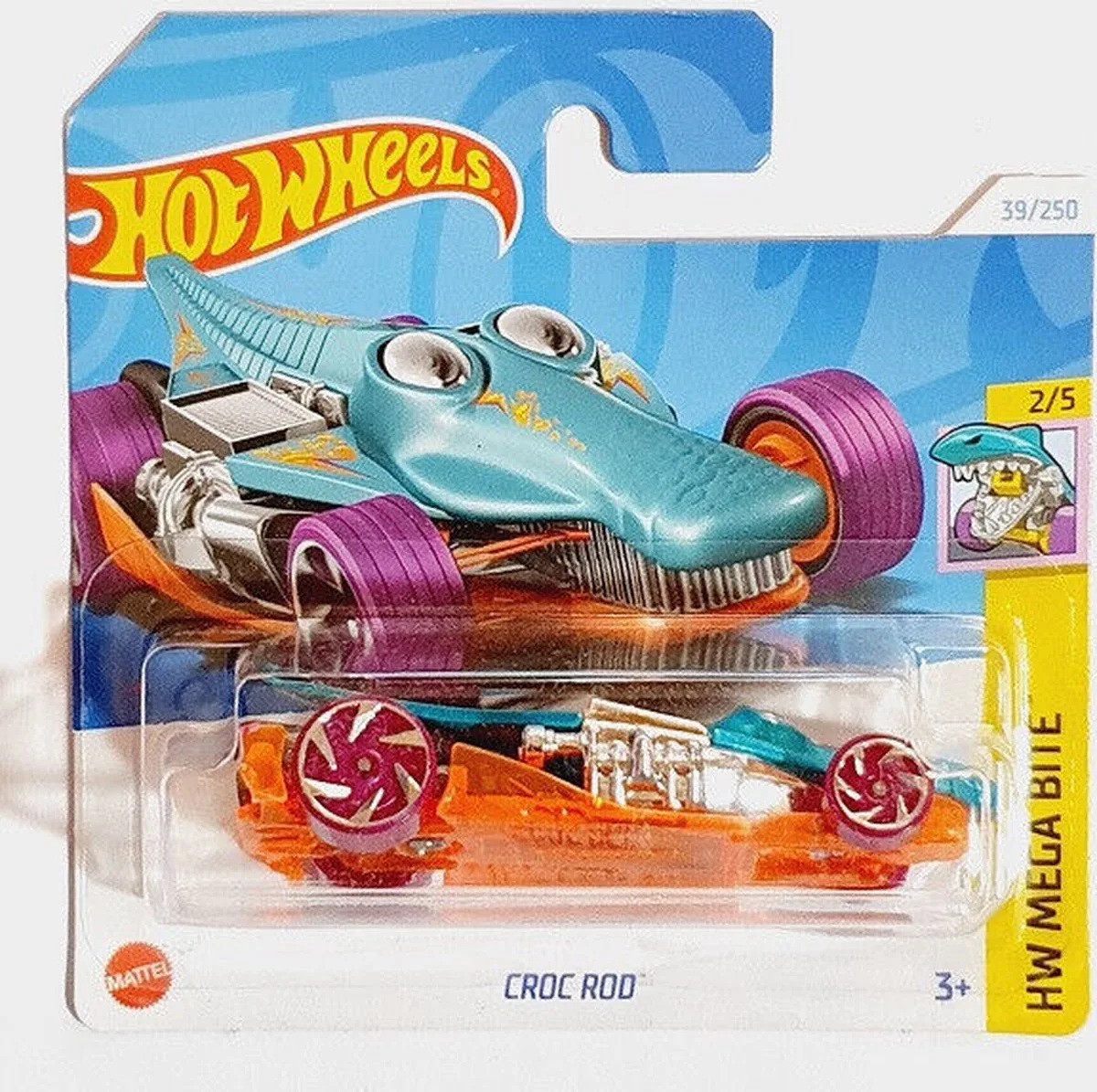 HOT WHEELS CROC ROD 39/250 1:64 HW MEGA BITE van Mattel in Blauw, Oranje – productfoto