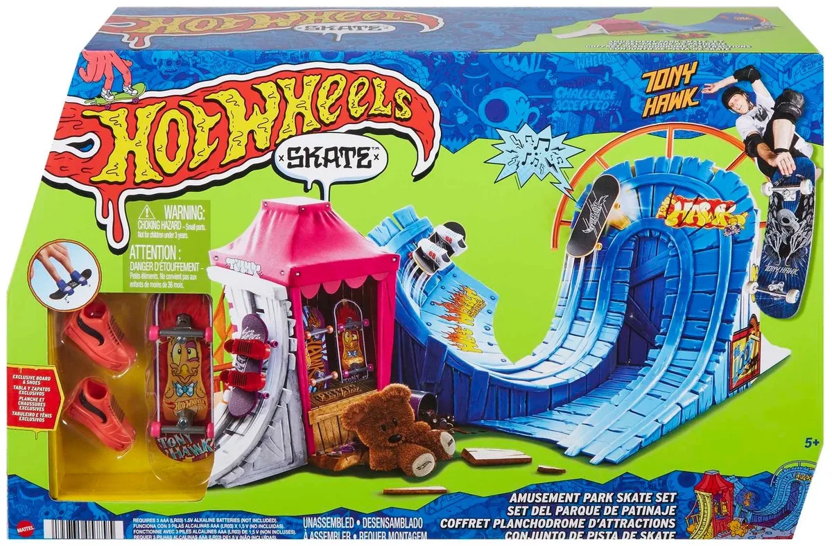 Hot Wheels Skate Skatepark Set met Schoenen en Rampen från Mattel – produktbild
