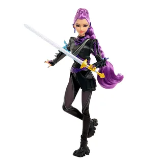 KPop Demon Hunters HUNTR/X Rumi - Luxe Modepop met gevechtsoutfit die aan en uit kan en zwaard by Mattel in Multicolour – product photo 5 of 6