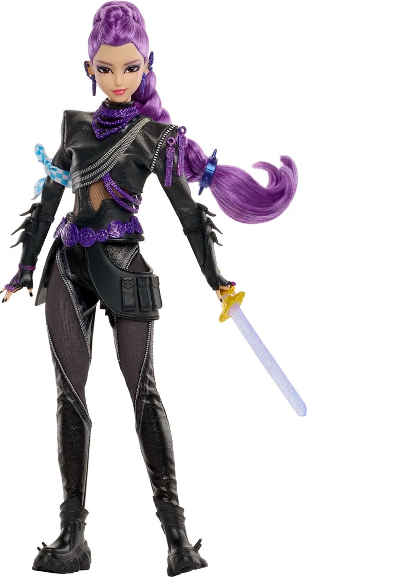 KPop Demon Hunters HUNTR/X Rumi - Luxe Modepop met gevechtsoutfit die aan en uit kan en zwaard de Mattel en Multicolore – photo du produit