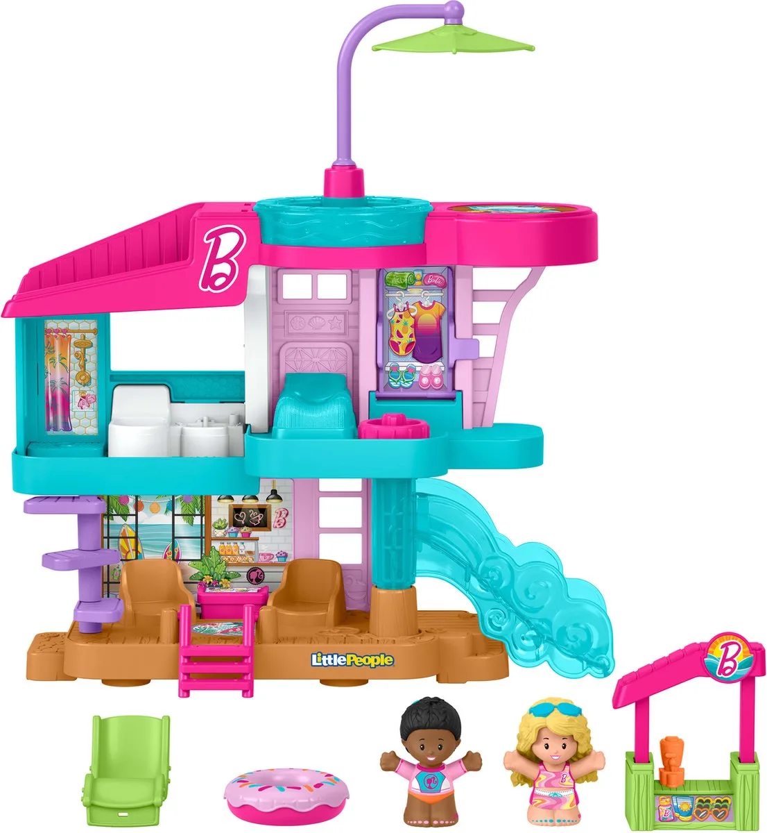 Little People Barbie strandhuis speelgoed voor kinderen. by Mattel in Multicolour – product photo