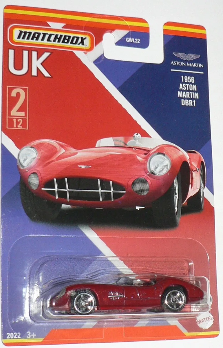 Matchbox HFH57 1956 Aston Martin DBR1 Speelgoedauto van Mattel – productfoto