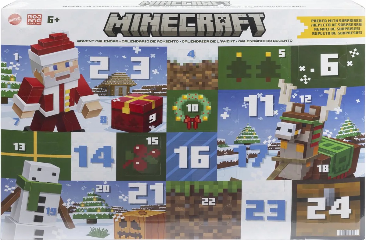 Minecraft Advent Calendar - Speelfigurenset - 24 dagen plezier - 6+ jaar van Mattel in Meerkleurig – productfoto