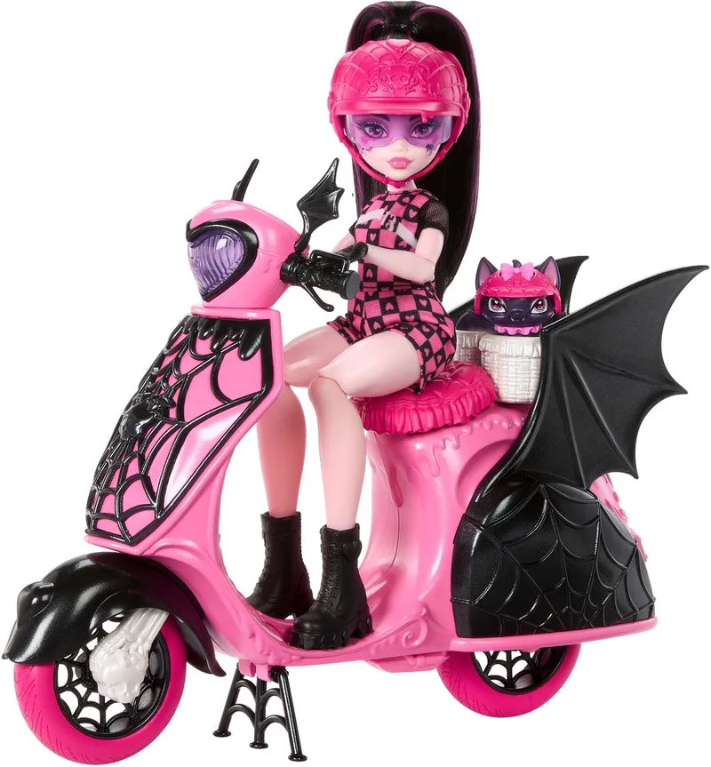 Monster High Draculaura-pop En Haar Scooter Roze van Mattel in Meerkleurig – productfoto