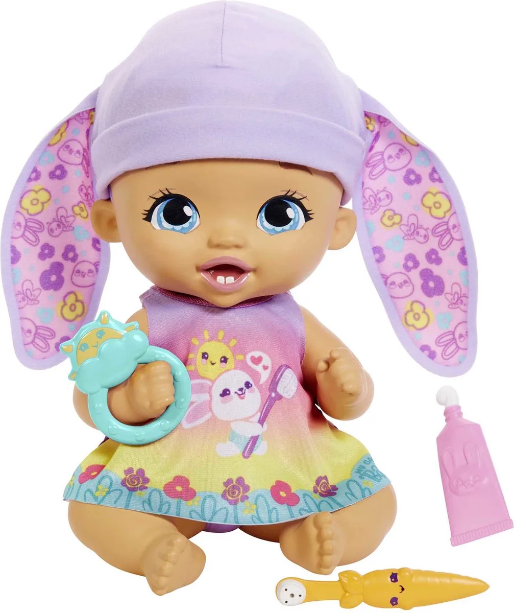 Pop Mattel My Garden Baby Lavender Clean Teeth Bunny 30 cm fra Mattel i Flerfarvet – produktbillede
