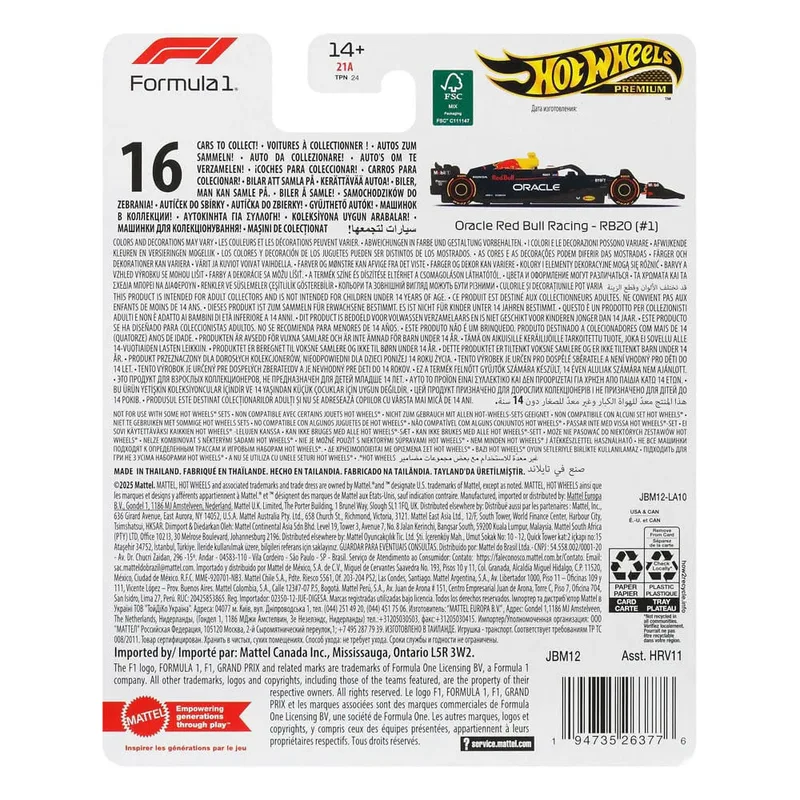 Premium Red Bull Racing 2024 Max Verstappen Auto van Mattel – productfoto 3 van 5